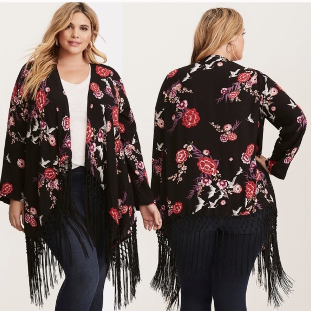 FLORAL TASSLE KIMONO FROM TORRID
